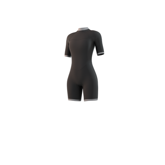 Mystic Brand Shorty 3/2mm Bzip Flatlock Women black, front view