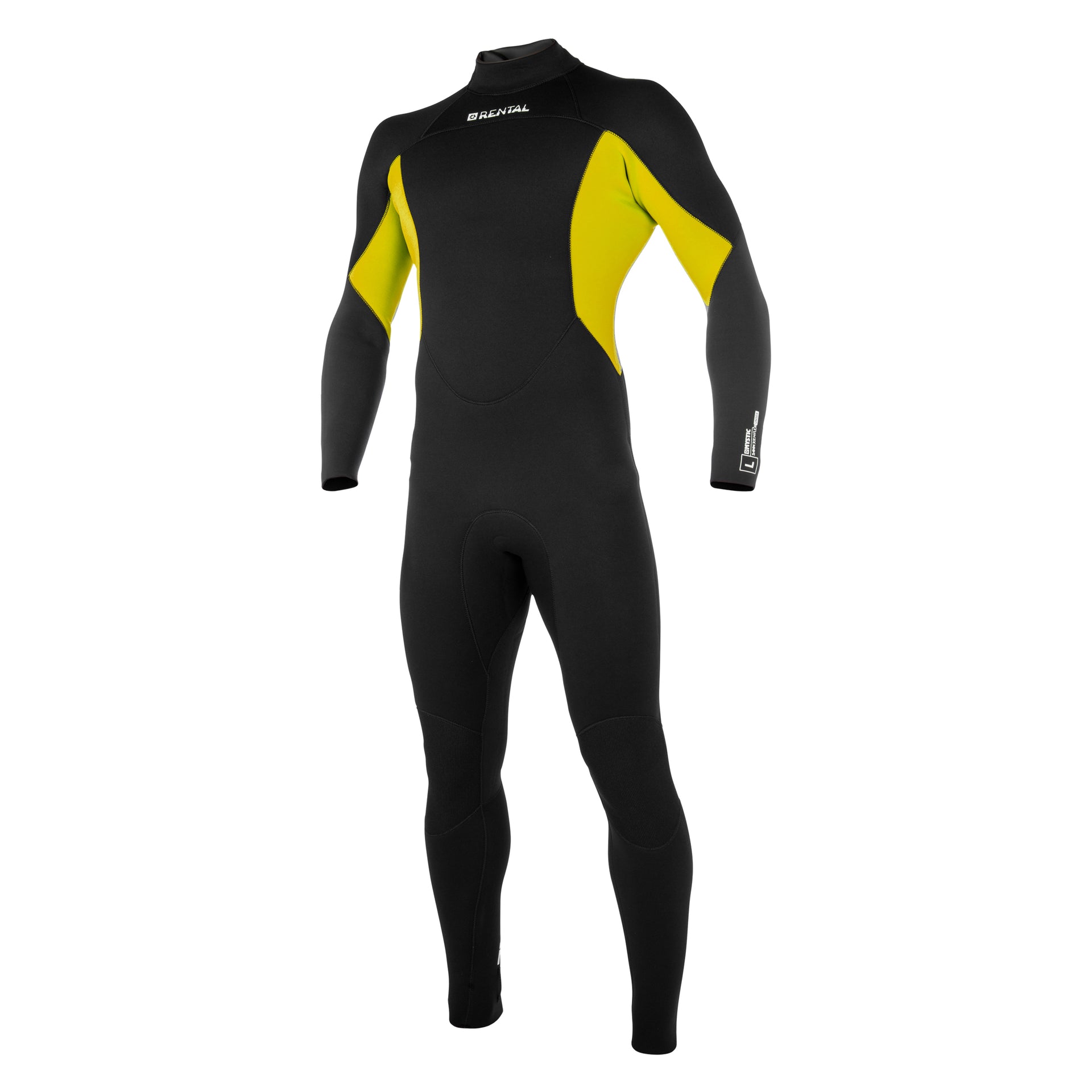 Mystic Rental Fullsuit 5/4mm Bzip Junior yellow, front view