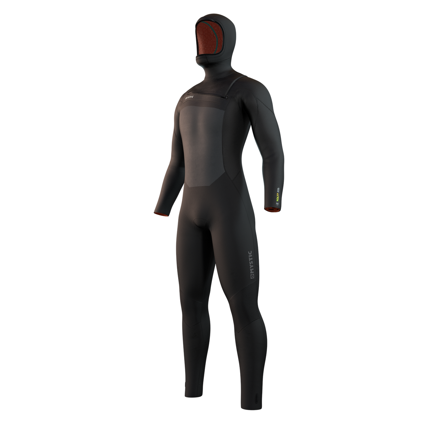 Mystic Voltt Hooded Fullsuit 6/4/3mm Fzip black,  front view