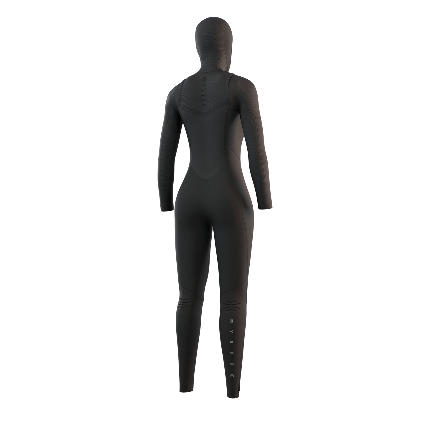 Mystic Gem Hooded Fullsuit 6/4/3mm DFzip Women black, back view
