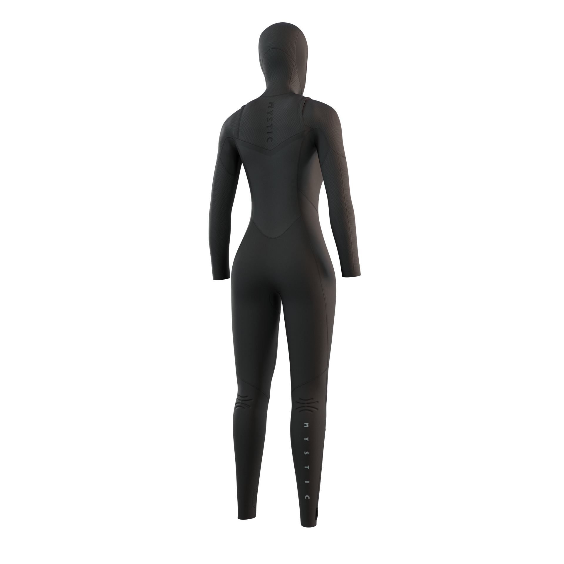 Mystic Gem Hooded Fullsuit 6/4/3mm DFzip Women black, back view