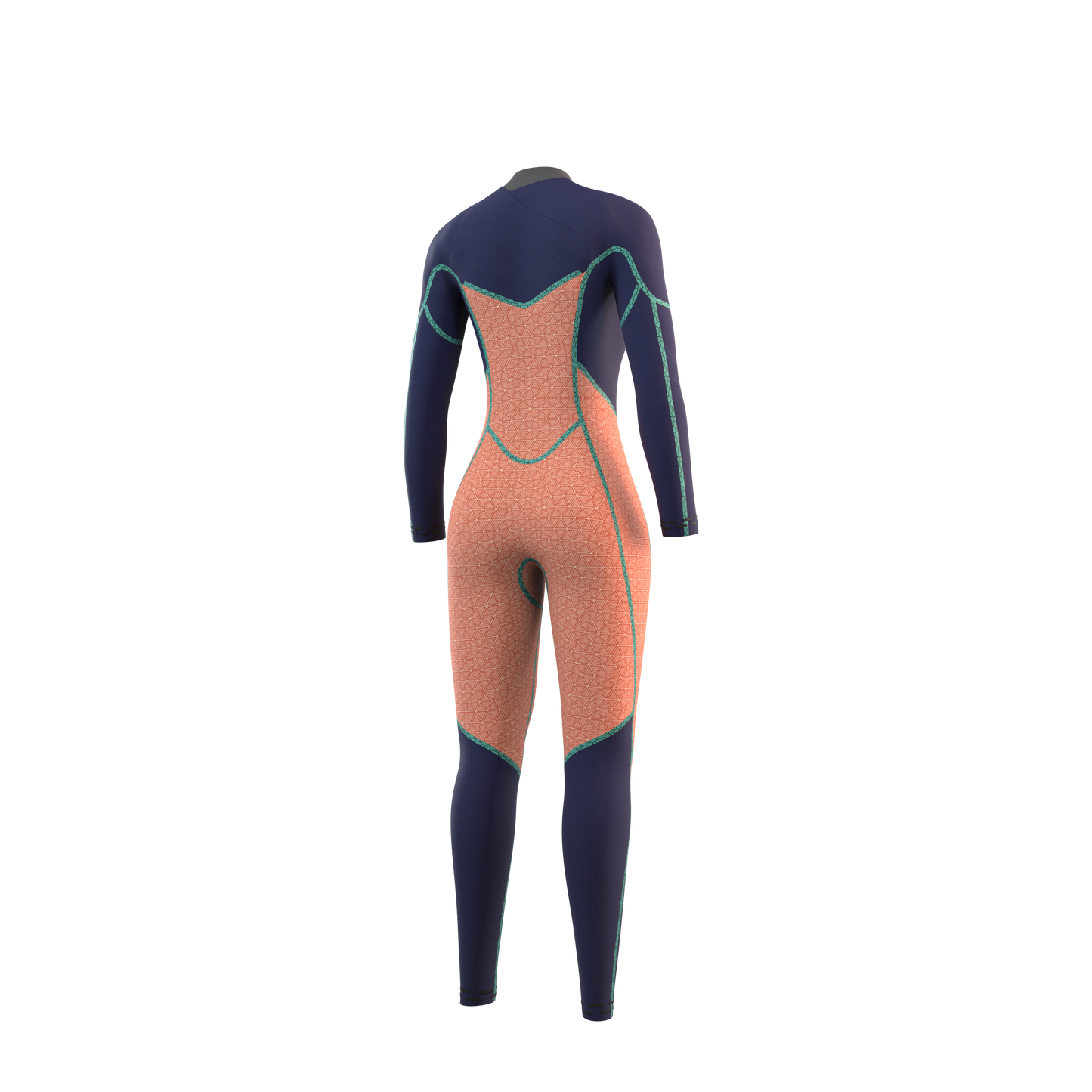 Mystic Jayde Fullsuit 5/4mm Double Fzip Women orange, back view