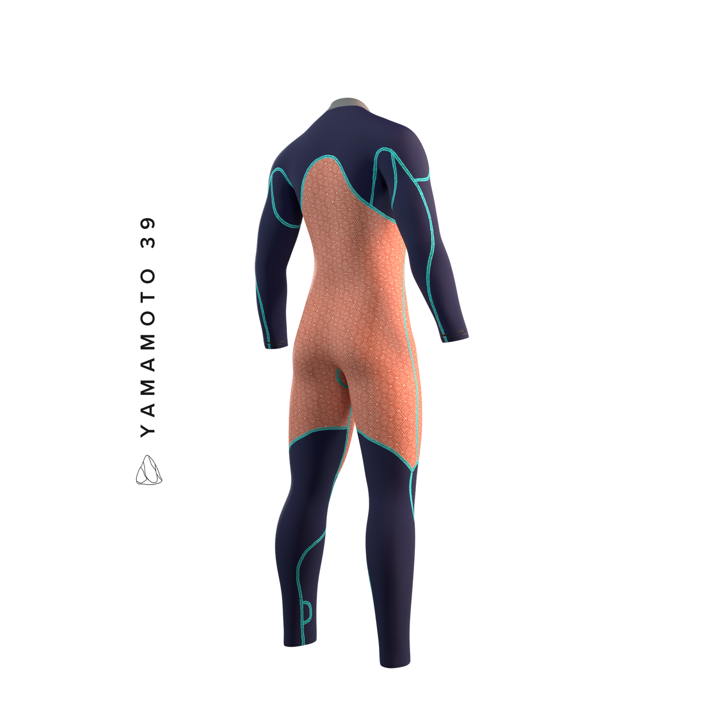 Mystic Majestic Fullsuit 5/4mm Fzip 2023 orange, back view