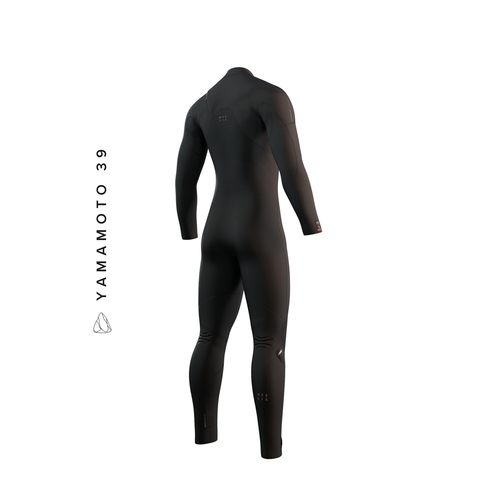 Mystic Majestic Fullsuit 5/4mm Fzip 2023 black, back view