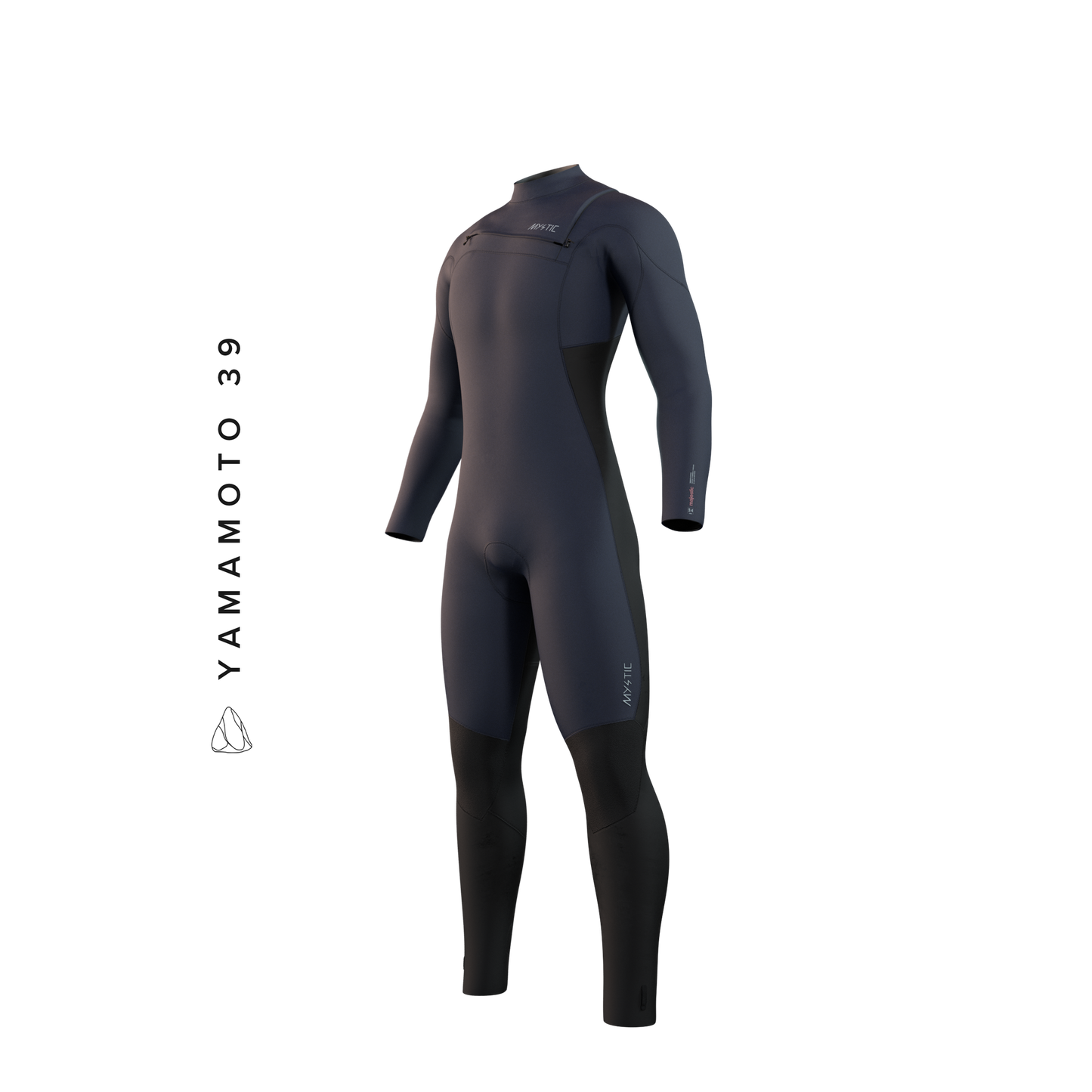 Mystic Majestic Fullsuit 5/4mm Fzip 2023 blue, front view