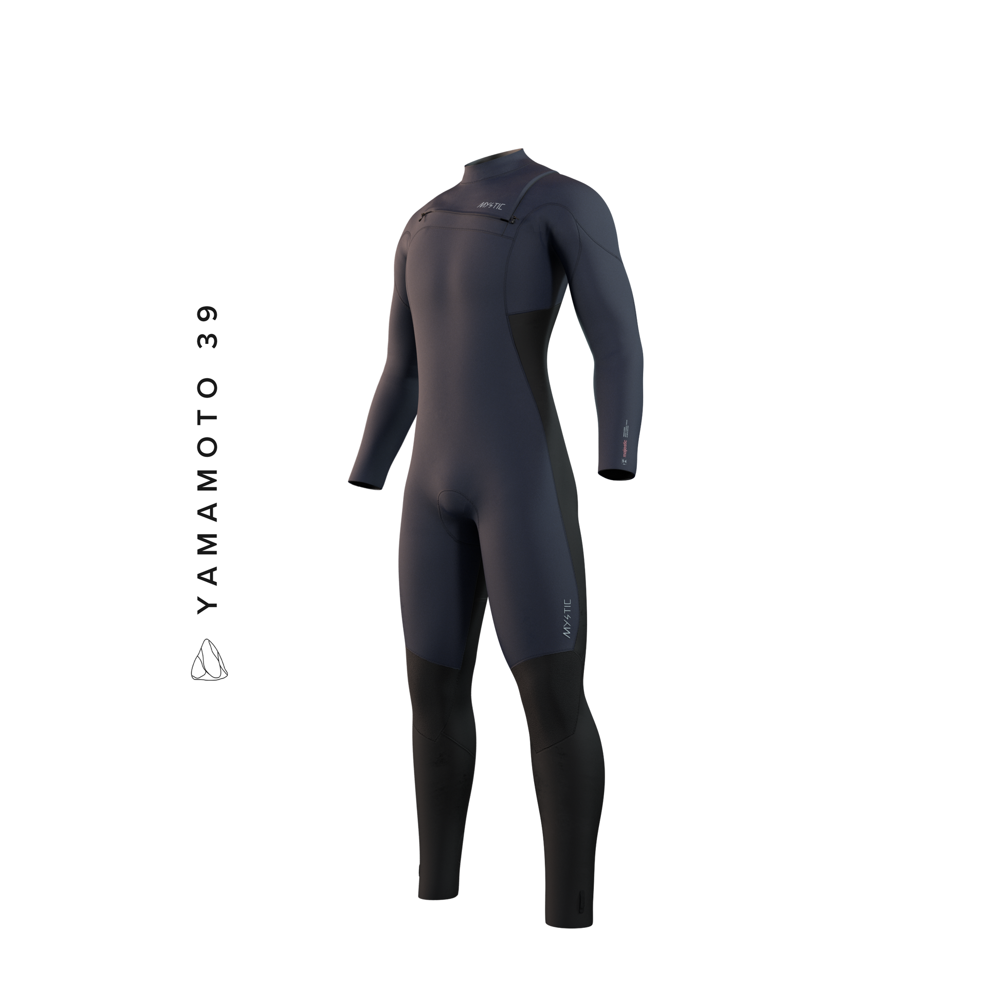 Mystic Majestic Fullsuit 5/4mm Fzip 2023 blue, front view