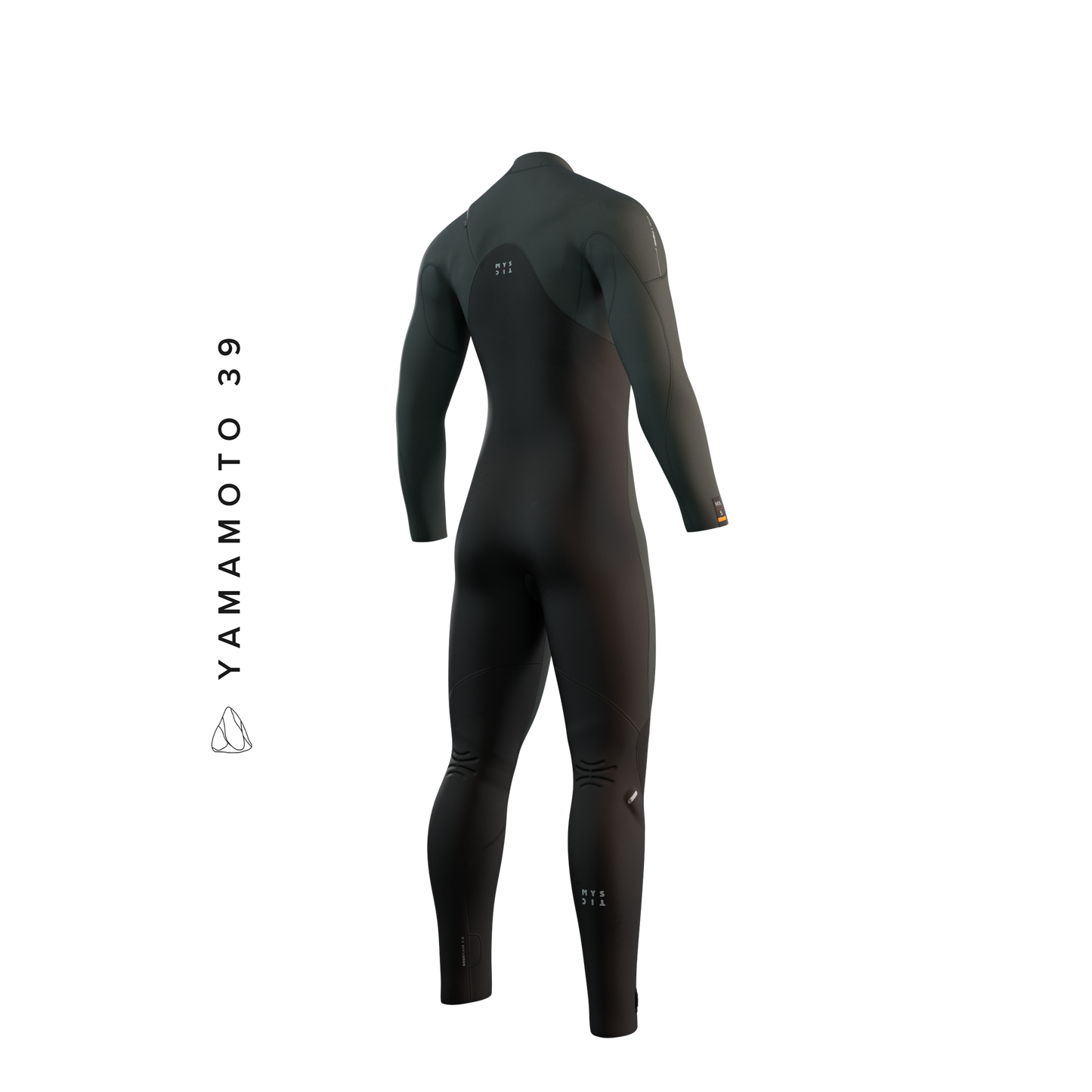 Mystic Majestic Fullsuit 5/4mm Fzip 2023 green, back view