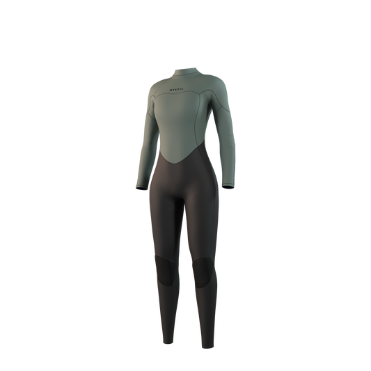 Mystic Star Fullsuit 5/3mm Bzip Women green, front view