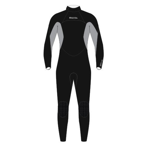Mystic Rental Fullsuit 5/4mm Bzip Junior gray, front view