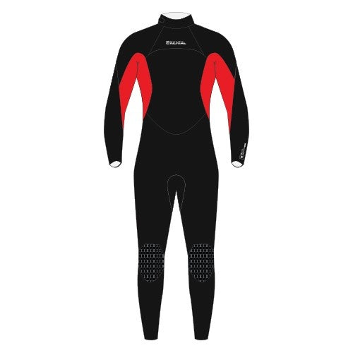 Mystic Rental Fullsuit 5/4mm Bzip Junior red, front view